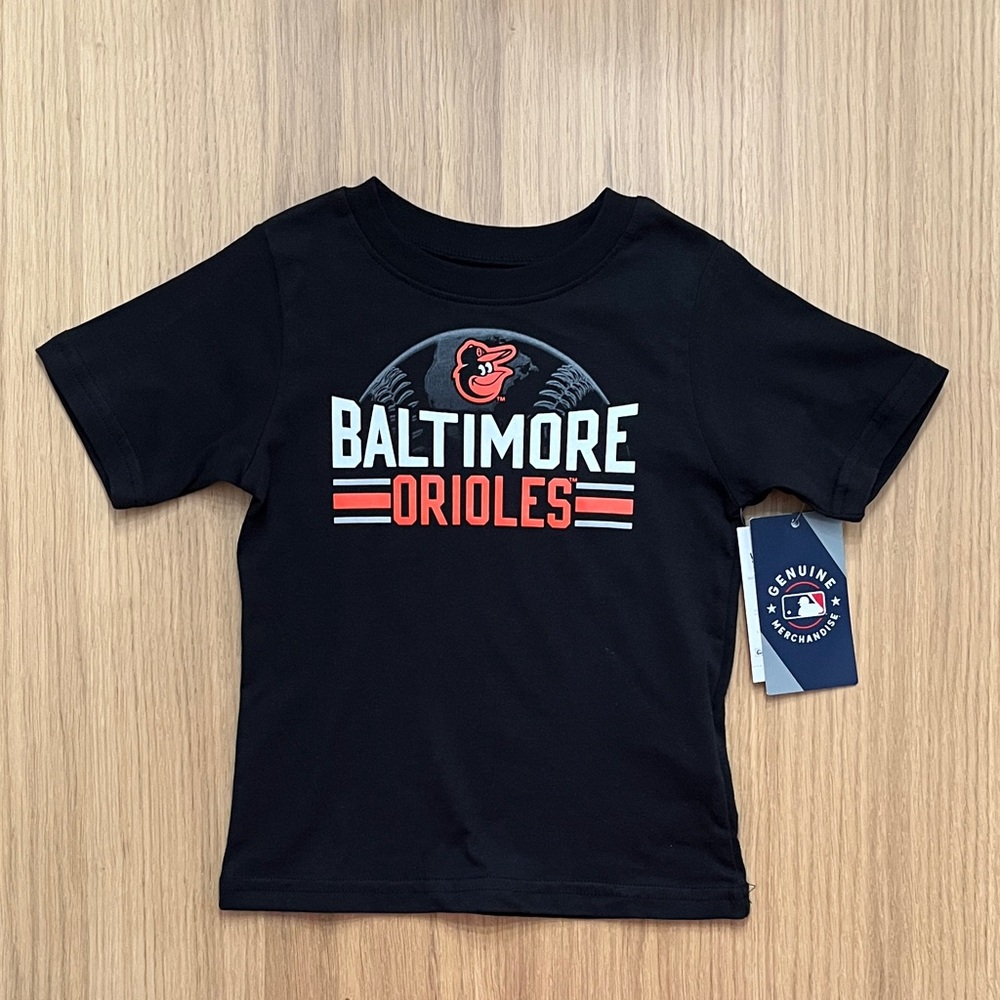 Baltimore Orioles MLB toddler Short-Sleeve Cotton t-shirt, black size 3